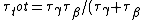 \tau_tot = {\tau_\gamma \tau_\beta}/(\tau_\gamma + \tau_\beta) = 14.4min